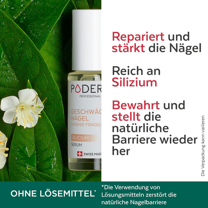 PODERM - STRAPAZIERTE NÄGEL CHEMOTHERAPIE – Serum Silicium - Beruhigt, kräftigt und repariert - Schü