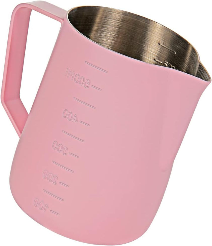 Dianoo Espresso Dampfkrug 600ml, Milchaufschäumkrug Edelstahl mit Messung, Milchaufschäumbecher, Kaf