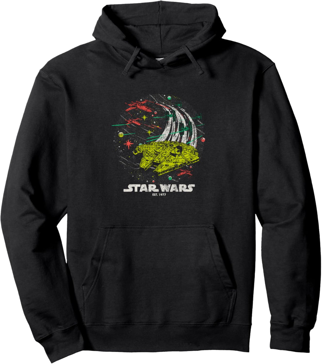 Star Wars Millennium Falcon Vintage Space Fight Pullover Hoodie