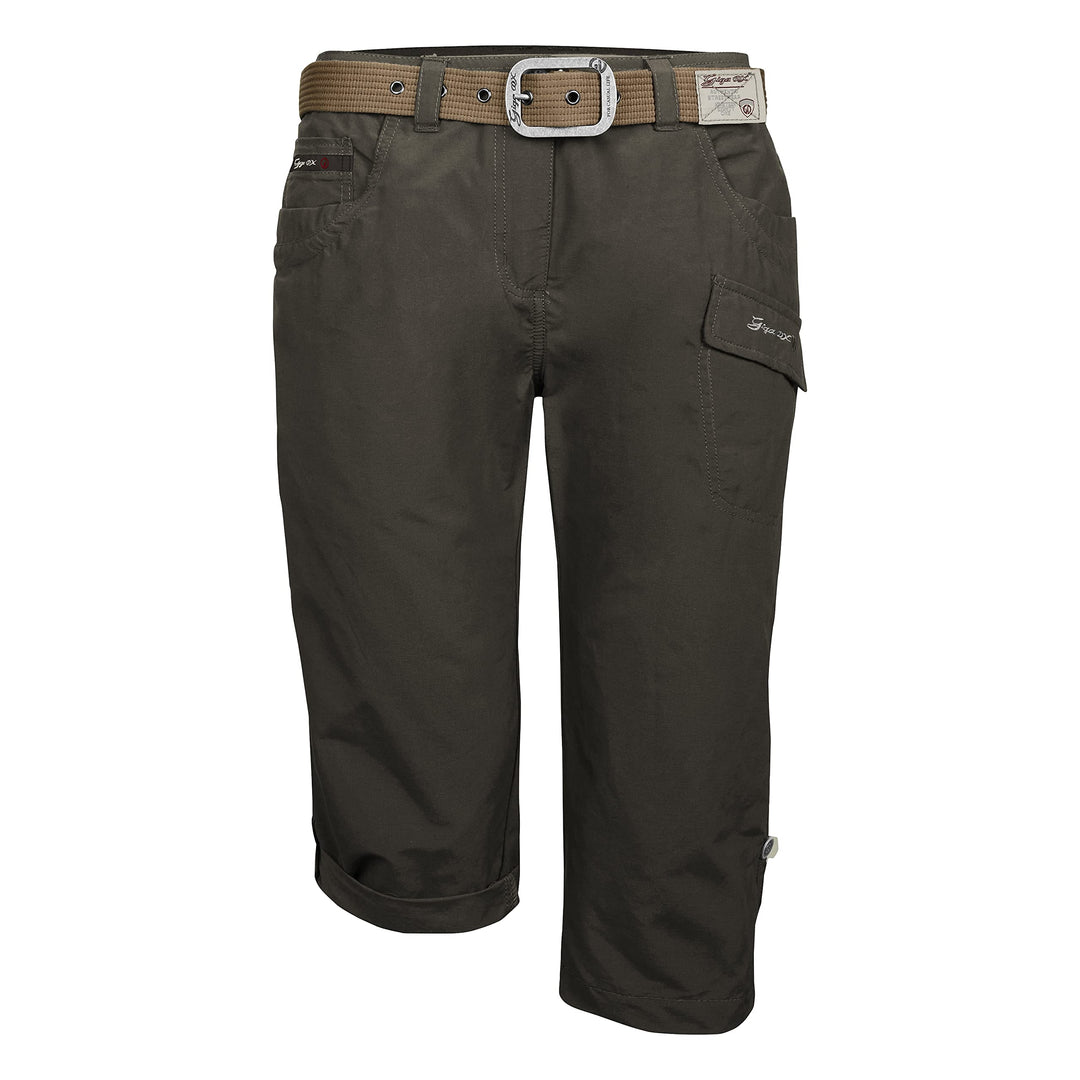 G.I.G.A. DX Damen Casual Caprihose mit Gürtel/Kurze Hose Gs 35 Wmn Pnts 36 Dunkelstein, 36 Dunkelste