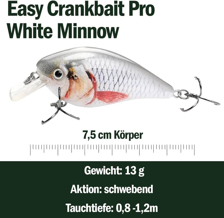 Crankbait Wobbler Set für Hecht, Barsch & Zander, Kunstköder Set für Spinnfischen, 13g I 7,5cm schwe