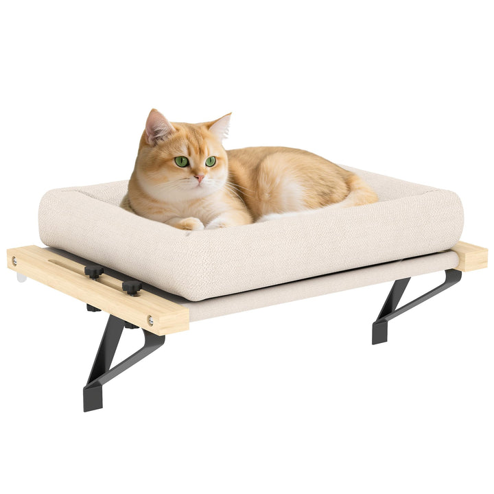 PawHut Heizungsliege, 50x36cm Katzen Katzenliege mit Verstellbarer Halterung, abnehmbarem, maschinen