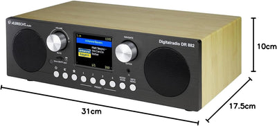 Albrecht DR 882 Digitalradio DAB+/UKW Farbdisplay, 27882, Fernbedienung, Weckfunktion, Stereo Musik