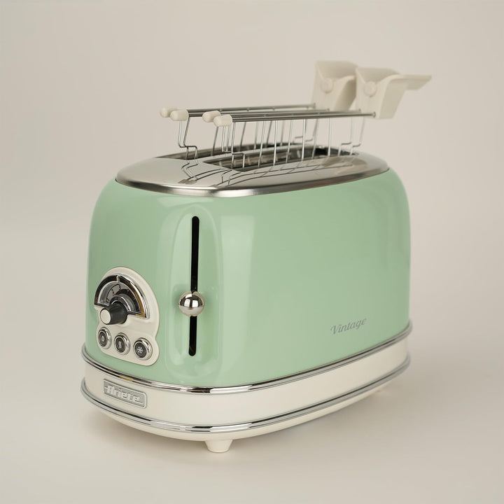 Ariete 155 Vintage Toaster, 2 Scheiben, 810 W, 3 Funktionen, 6 Bräunungsstufen, automatischer Auswur