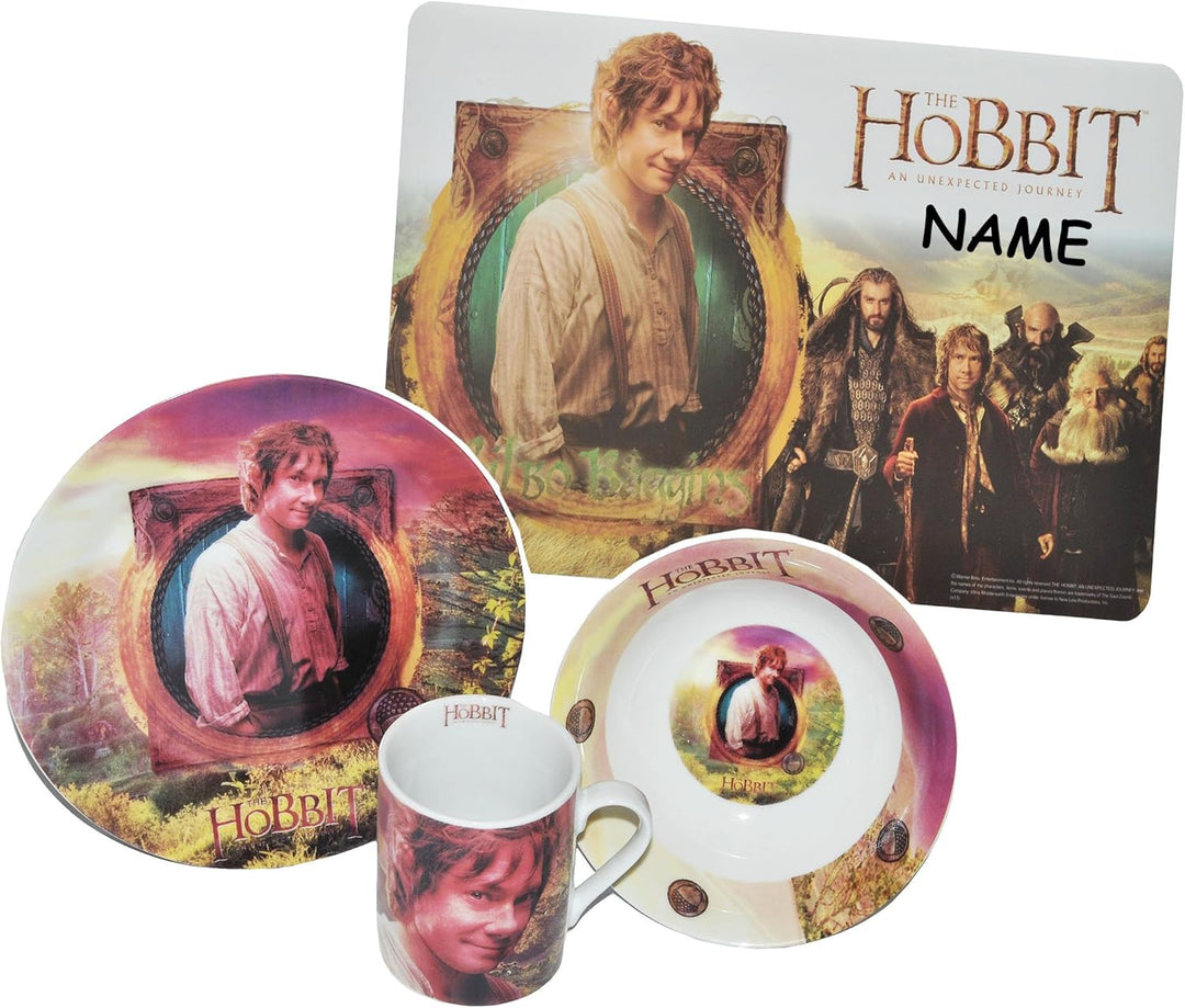 alles-meine.de GmbH 4 TLG. Geschirrset Hobbit - Herr der Ringe - Porzellan Tasse + Teller + Müslisch
