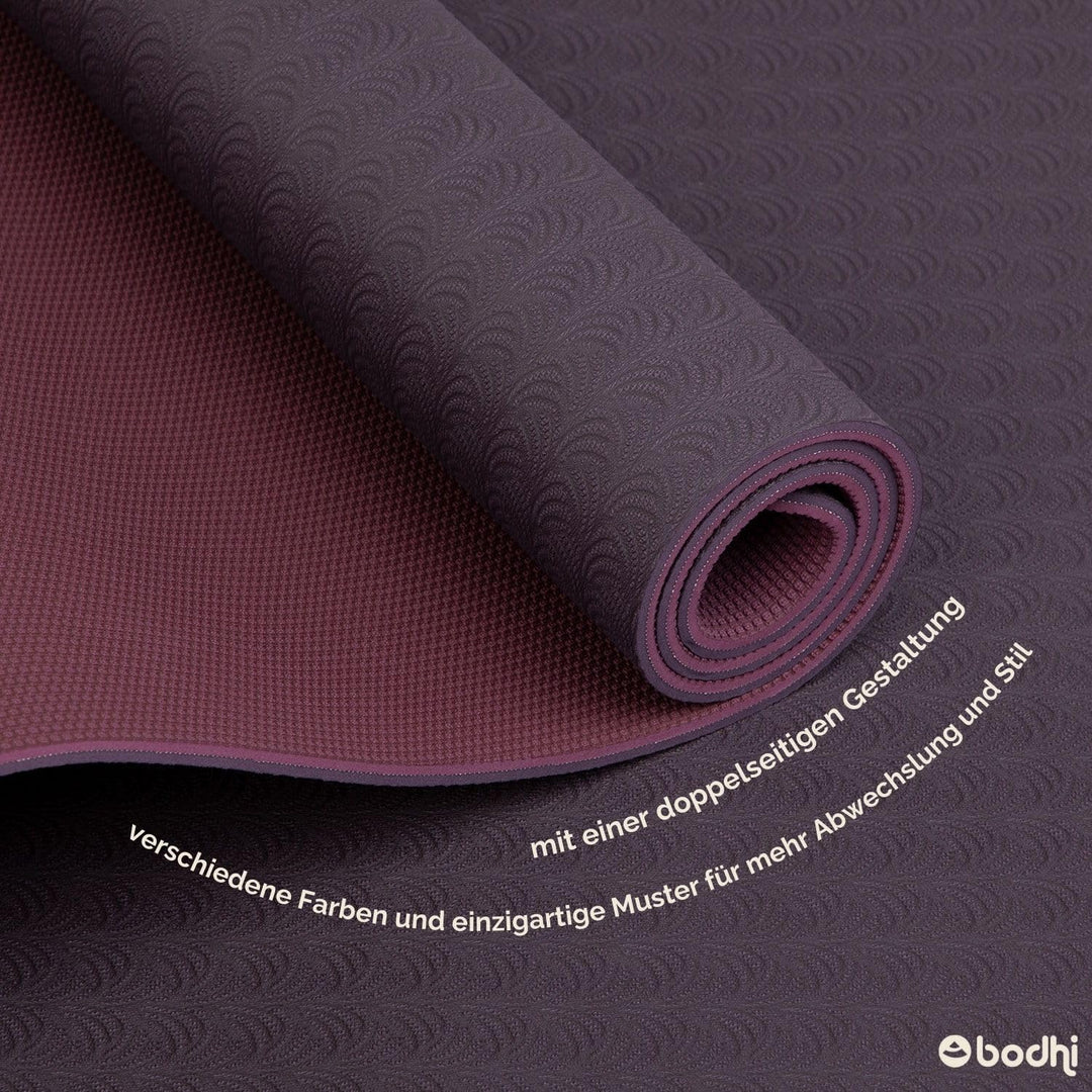 Bodhi Yogamatte Lotus PRO, auch für Gymnastik, Pilates und Fitness, weiche und rutschfeste TPE Matte