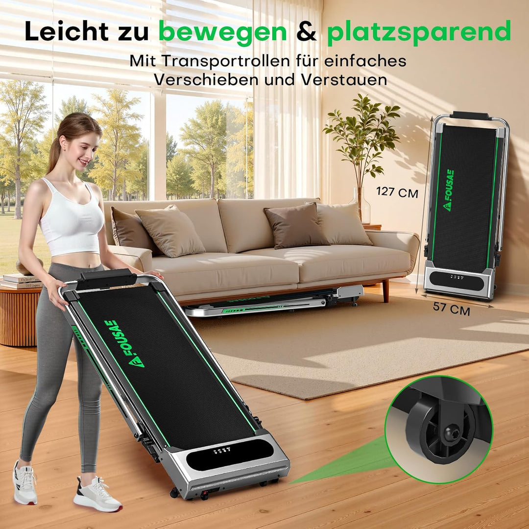 Laufband für Zuhause, 5 in 1 Walking Pad, 12km/h Klappbar Laufband mit 9% Steigung, 2.75HP bürstenlo