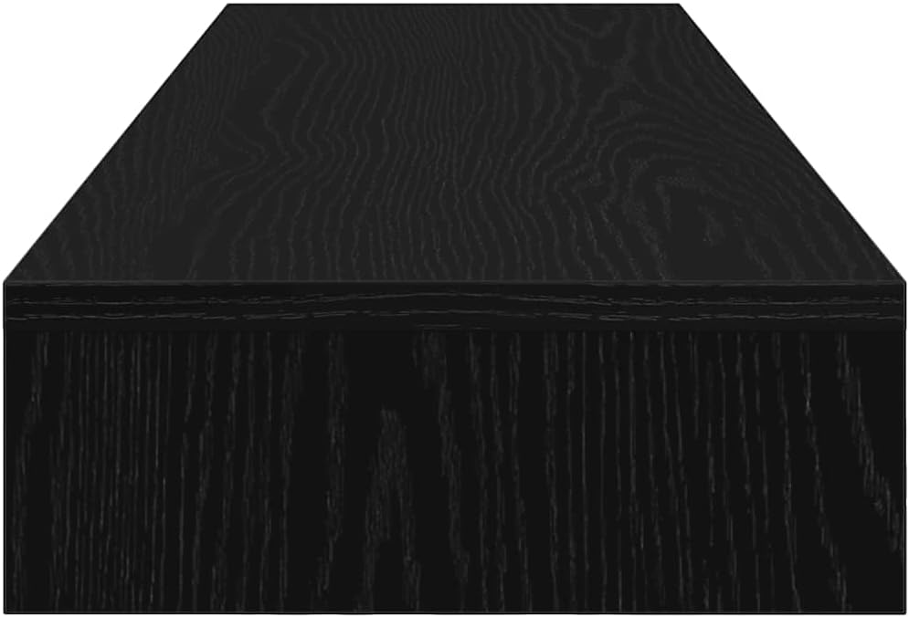 vidaXL Monitorständer Schwarz Eichen-Optik 100x27x10 cm Holzwerkstoff, Monitorerhöhung, Schreibtisch