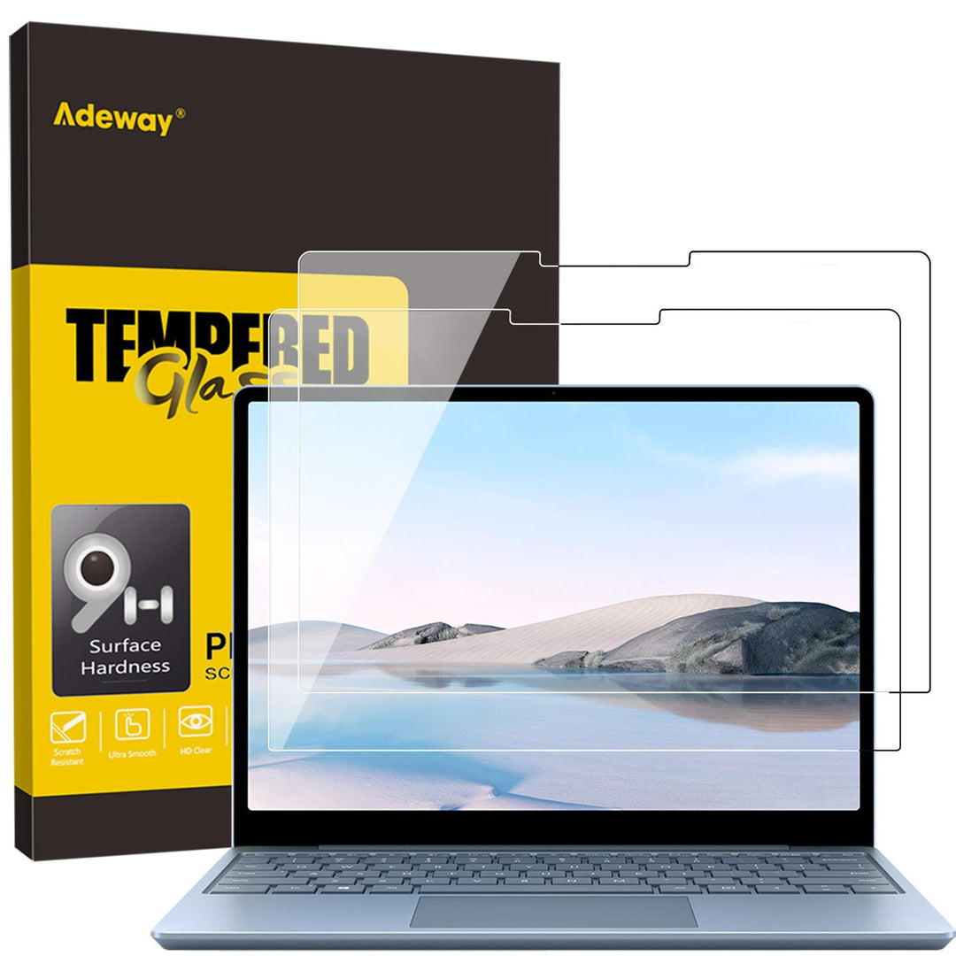 Adeway [2 Stück Gehärtetem Glas Displayschutzfolie für Surface Laptop Go 3/2/1 12.4 inch (2023 Relea