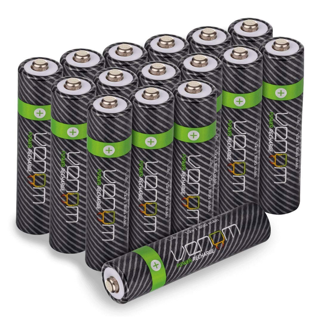 Venom Power Recharge AAA-Batterien, 800 mAh, wiederaufladbar, 16 Stück AAA 16 Pack, AAA 16 Pack