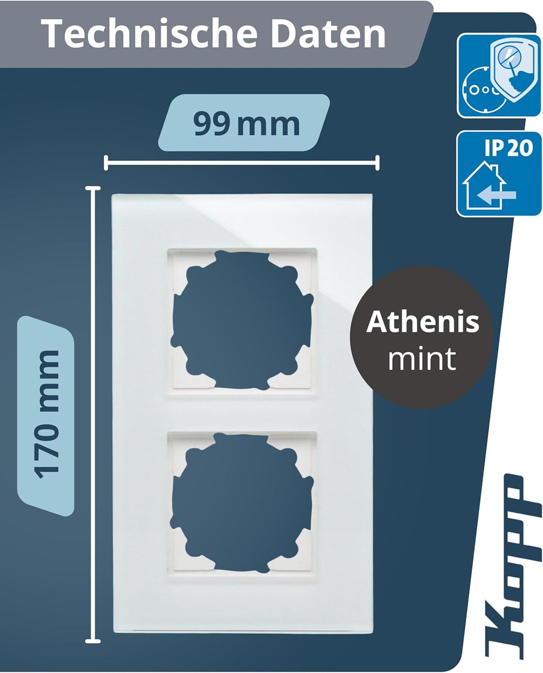 Kopp Athenis Abdeckrahmen 2-fach Glas mintfarben Art. Nr. 405408014 2-fach Mint, 2-fach Mint