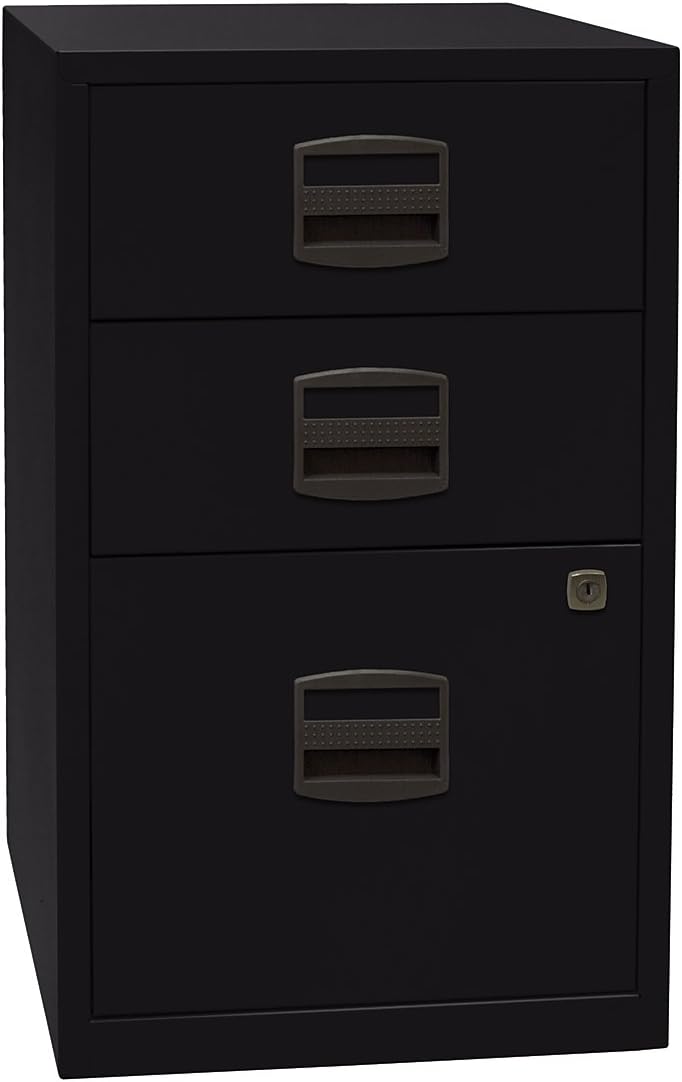 Bisley Home Beistellschrank PFA, 2 Universalschubladen, 1 HR-Schublade, Metall, 355 Silber, 40 x 41.