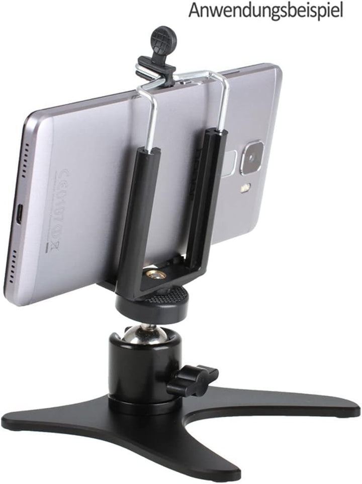 Photecs® Mini Stativkopf Kugelkopf Basic V2 mit 3/8" & 1/4"-Anschluss, montiert 360° drehbar (6er-Sp
