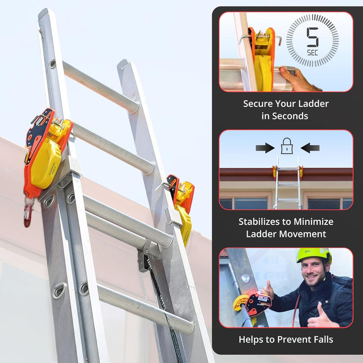 Lock Jaw Ladder Grip - Ladder Safety Clip - Feel secure on your ladders and climb safer (Single Unit