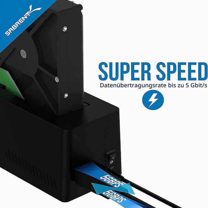 SABRENT SSD/HDD 2,5/3,5 Zoll Docking Station, festplatten gehäuse, USB 3.2 Gen1 Hard Drive, sata auf