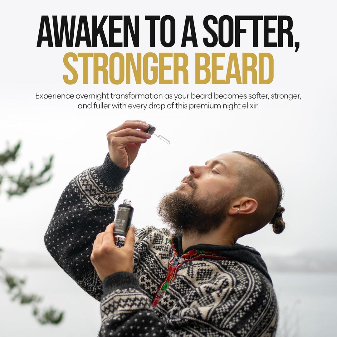 The Beard Struggle Night Liquid Elixir Bartöl für Männer – Bartpflege & Bartwuchsöl für Nacht – Feuc