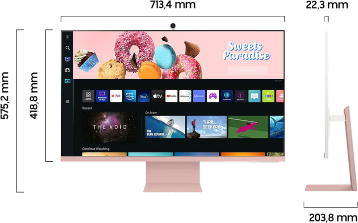 Samsung M8 Smart Monitor S32BM80PUU, 32 Zoll, VA-Panel, Bildschirm mit Lautsprechern, 4K UHD-Auflösu