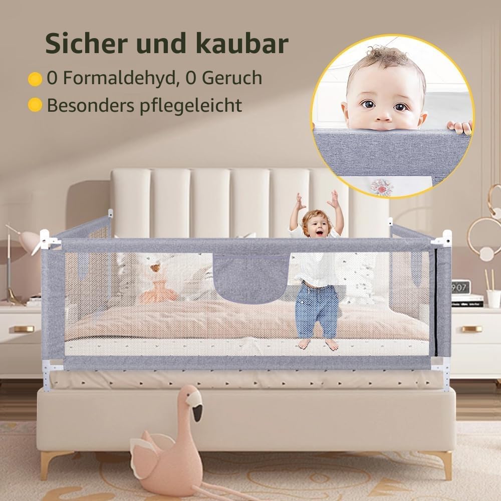 HUOLE Rausfallschutz Bett boxspringbett,Bettgitter Rausfallschutz für Kinder,Bettschutzgitter Bed Ra