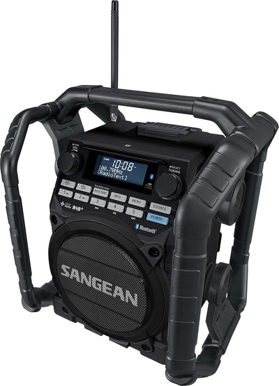 Sangean U4 DBT+ tragbares DAB+ Baustellenradio (UKW-Tuner, Bluetooth, NFC, AUX-In, Strahlwasser und