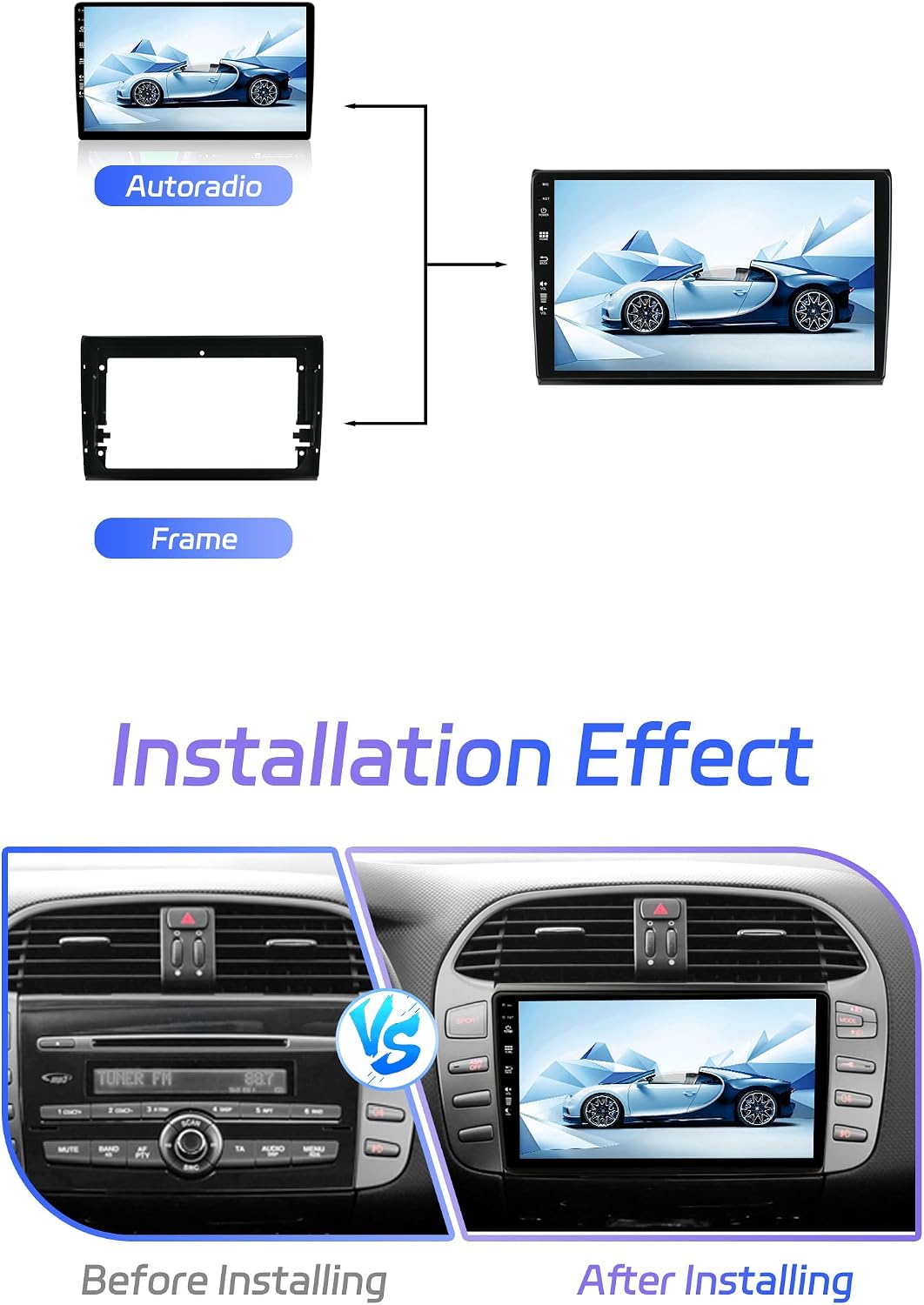 JOYX Android 12 IPS Autoradio Passt für FIAT Bravo (2006-2012) - 4G+64G - Eingebaut DSP/Carplay/Andr