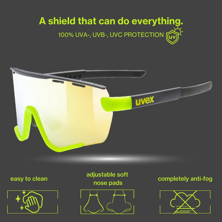 uvex Unisex Sportstyle 236 Set Sportbrille (1er Pack) Einheitsgrösse black yellow matt/yellow, Einhe