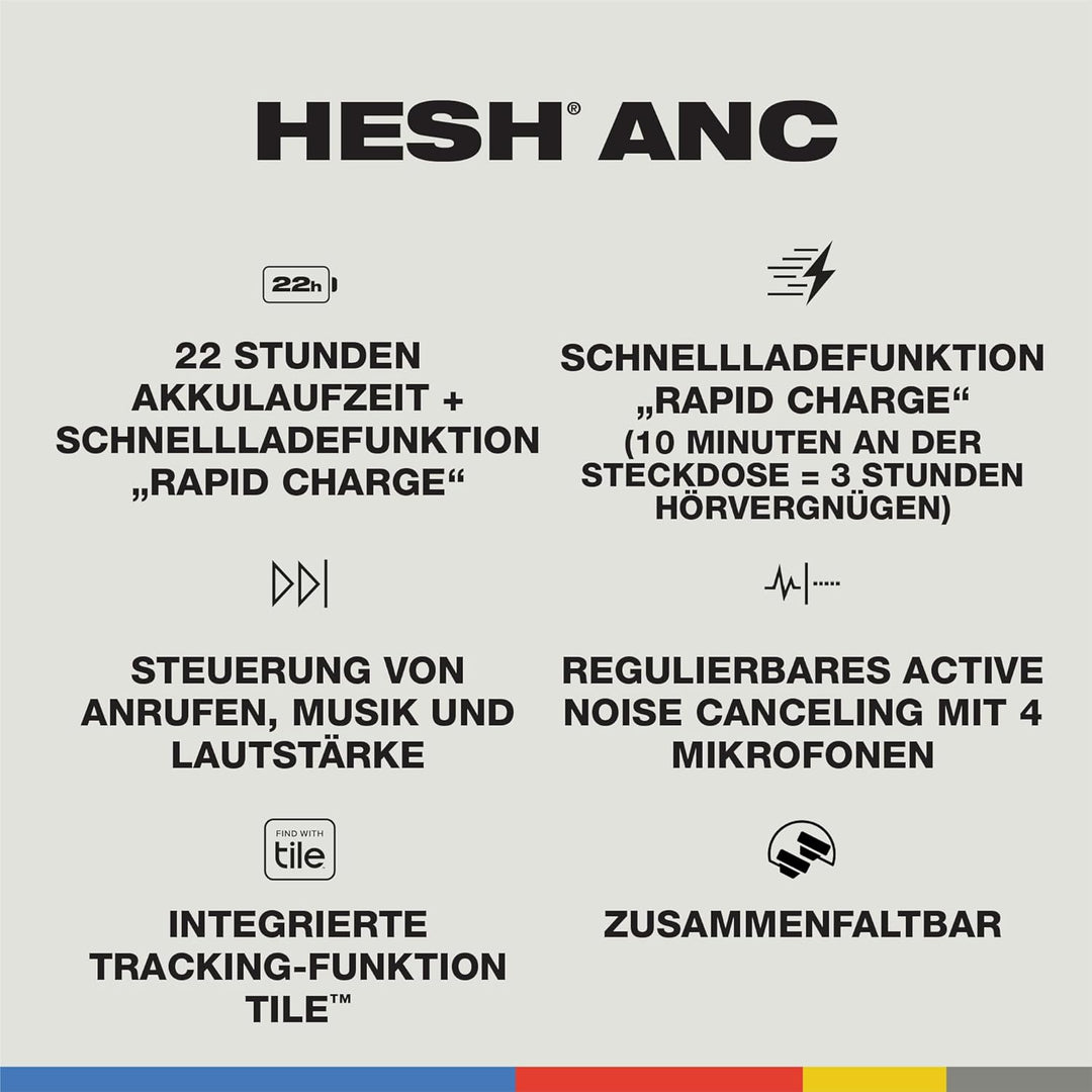 Skullcandy Hesh ANC Over-Ear-Kopfhörer mit Geräuschunterdrückung, kabellos, 22-Stunden-Akku, Mikrofo