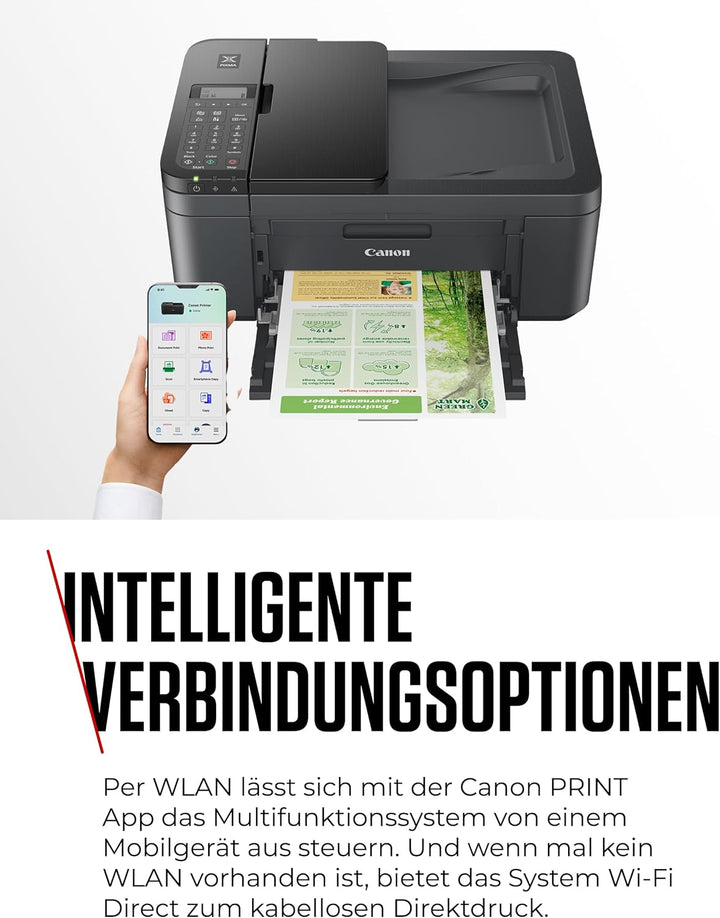 Canon PIXMA TR4755i Multifunktionsdrucker 4in1 (Tintenstrahl, Drucken, Kopieren, Scannen, Faxen, A4,