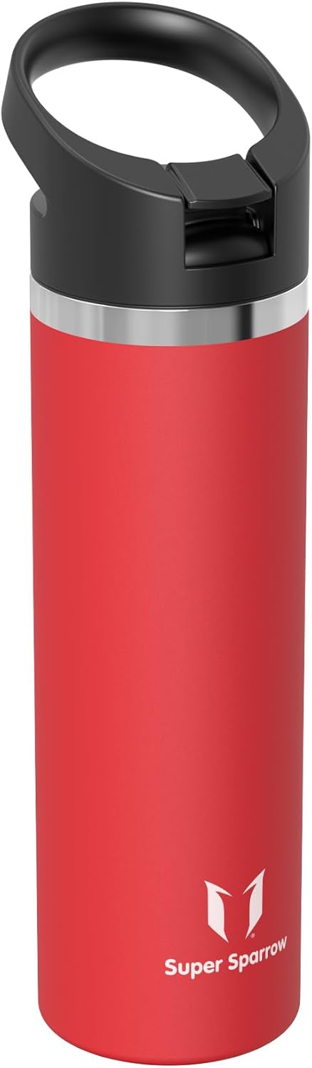 Super Sparrow Trinkflasche Edelstahl 750ml - Breite Öffnung SwivelSip Thermosflasche - BPA-Frei Ther