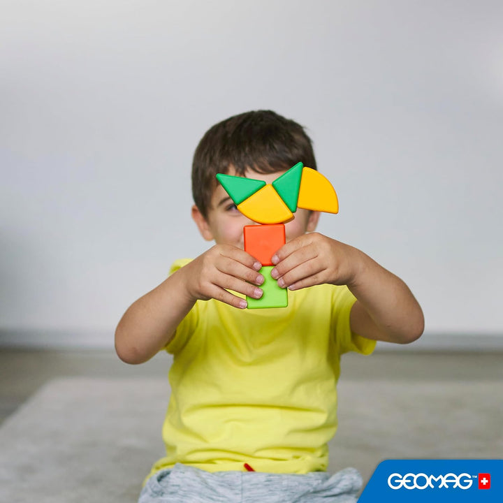 GEOMAG - Magicube 1+ Formen - Magnetische Blöcke für Kinder - 4 Farben und Formen - 6 Würfel - 1-5 J