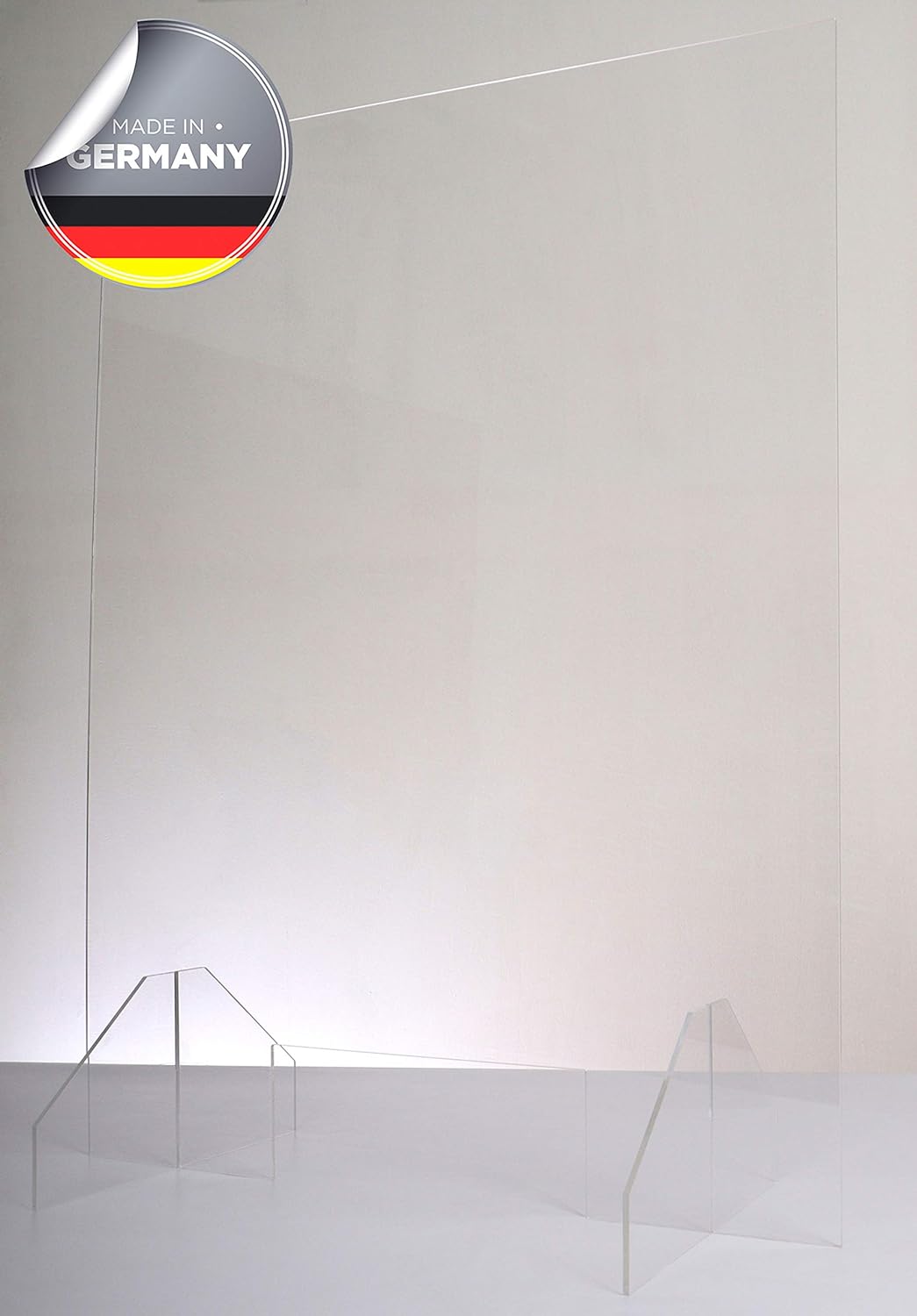 Queence | Hochwertiger Spuckschutz aus Acrylglas | Ideal für Verkaufs-/ und Empfangstresen | Thekena