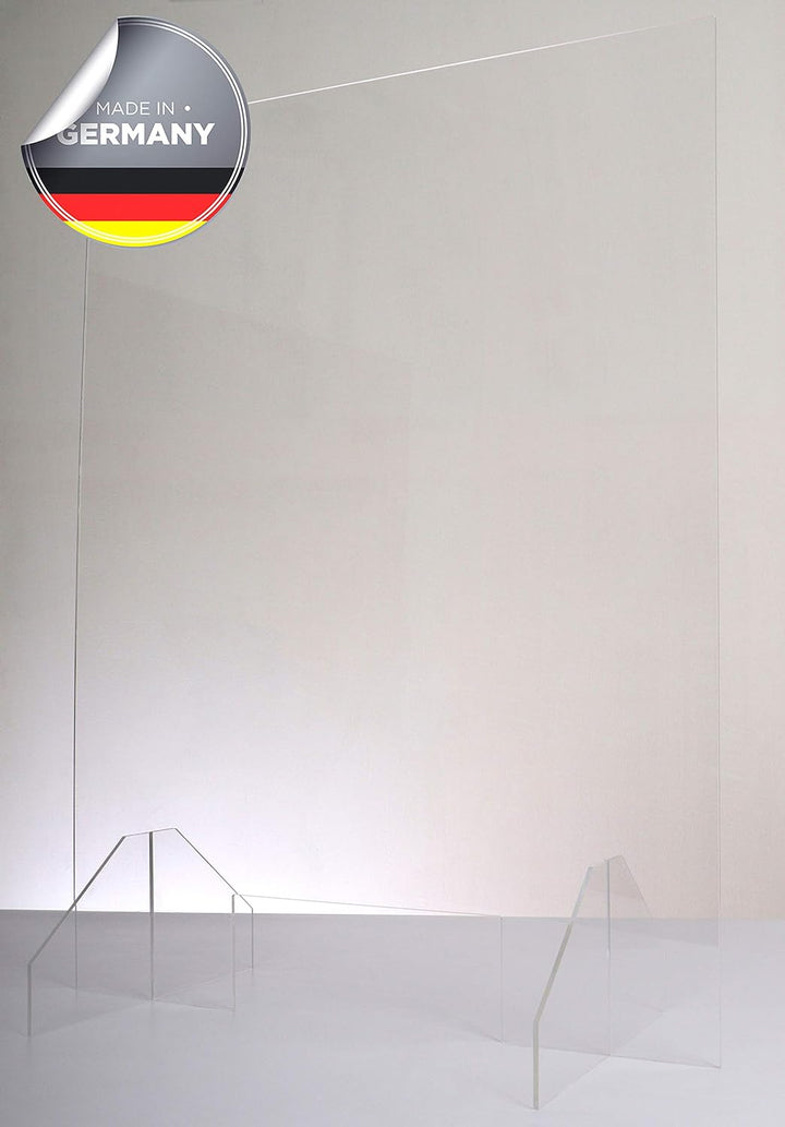 Queence | Hochwertiger Spuckschutz aus Acrylglas | Ideal für Verkaufs-/ und Empfangstresen | Thekena