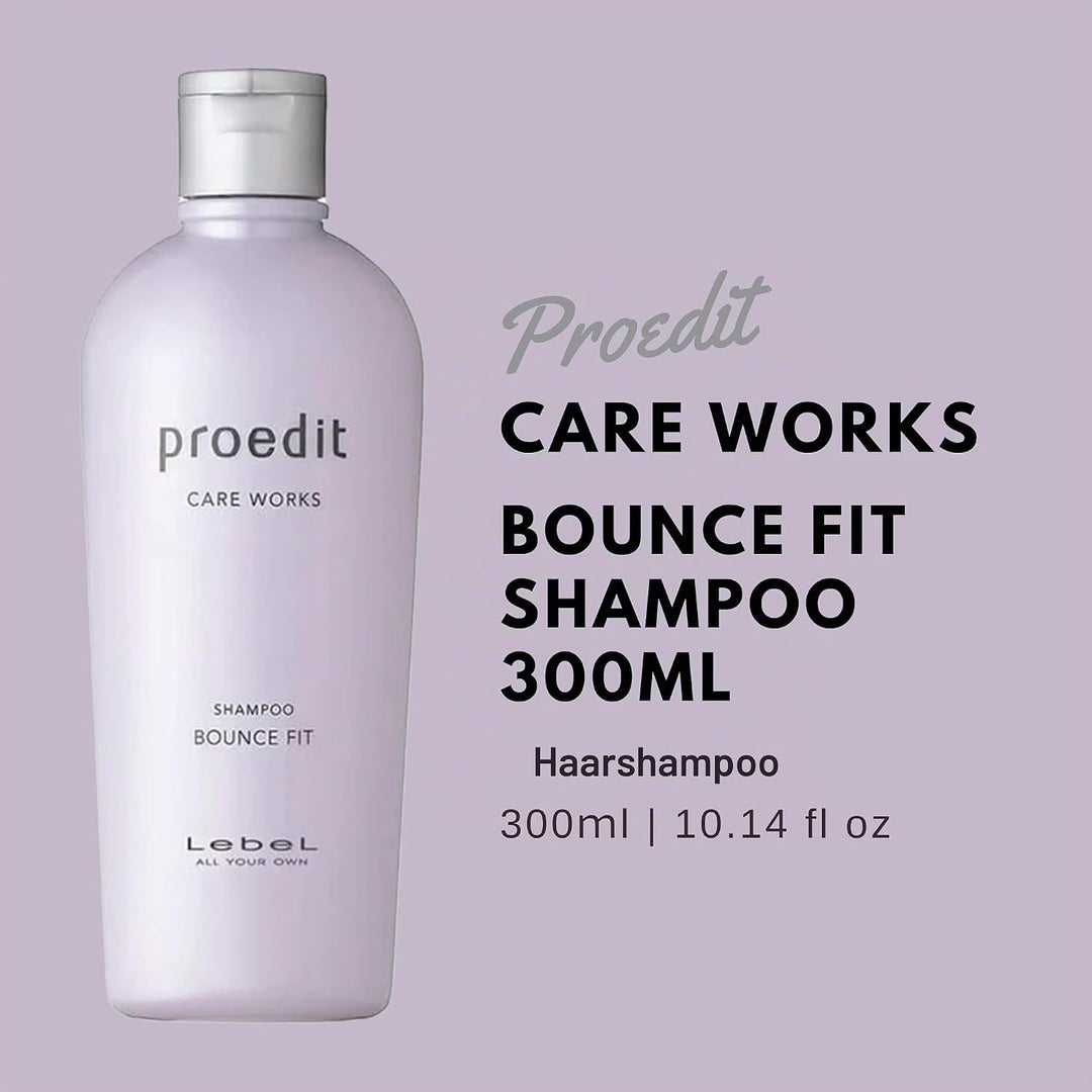 Lebel Proedit Care Works Hair Shampoo Bounce Fit - 300ml (Green Tea Set)