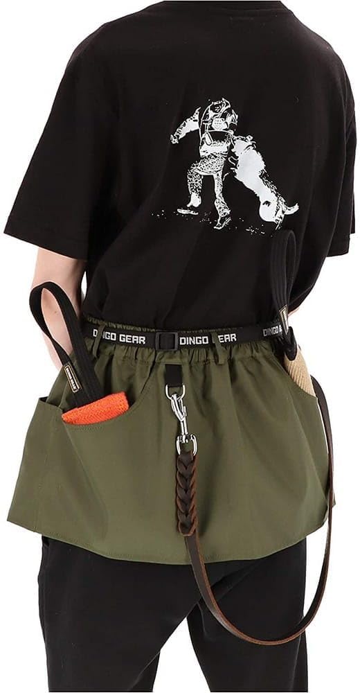 Dingo Gear Trainingsgürtel Arbeitskirt Schutzbekleidung Agility Trainer Helfer Ipo Sporthund XL Grün