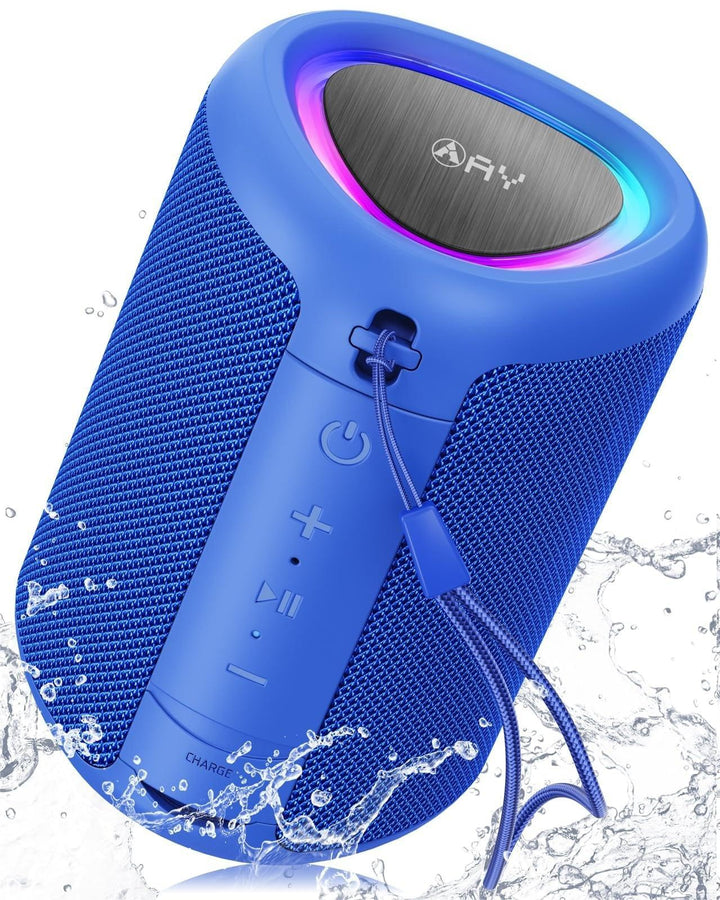 AY Tragbarer Bluetooth Lautsprecher mit Licht, Musikbox Bluetooth mit Leistungsstarker Kristallklare
