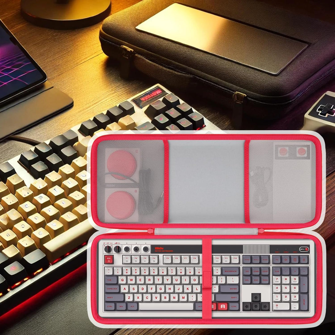 co2CREA Hart Tragbare Schutzhülle Etui Tasche für 8Bitdo Retro108 Mechanical Keyboard,Hot Swappable