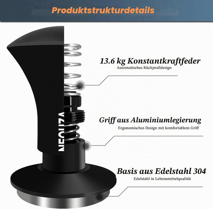 NEOUZA Espresso Tamper V2 Dual Calibrated Spring Loaded for Coffee Machine Siebträger, Anti Pressure
