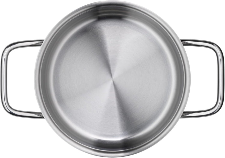 Silit Extra Cook, Bratentopf 16 cm mit Glasdeckel, Innenskalierung, breiter Schüttrand, hochwertiger