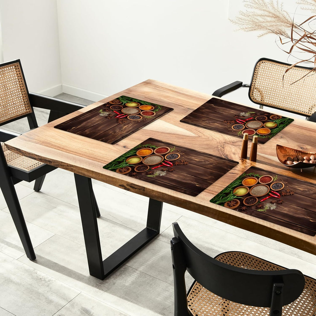 KitchenYeah© Platzsets Abwaschbar 6-Teilig 45x30 cm Tischsets Platzdeckchen Rutschfeste Platzset Unt