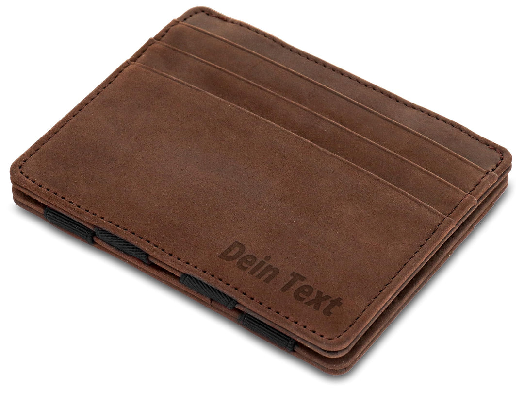 Jaimie Jacobs Flap Boy Slim mit Gravur - das Original - Magic Wallet ohne Münzfach Magischer Geldbeu