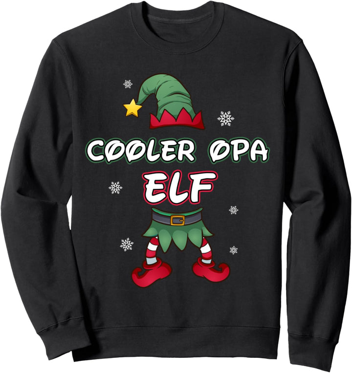 Cooler Opa Elf Weihnachtsoutfit Partnerlook Weihnachten Sweatshirt