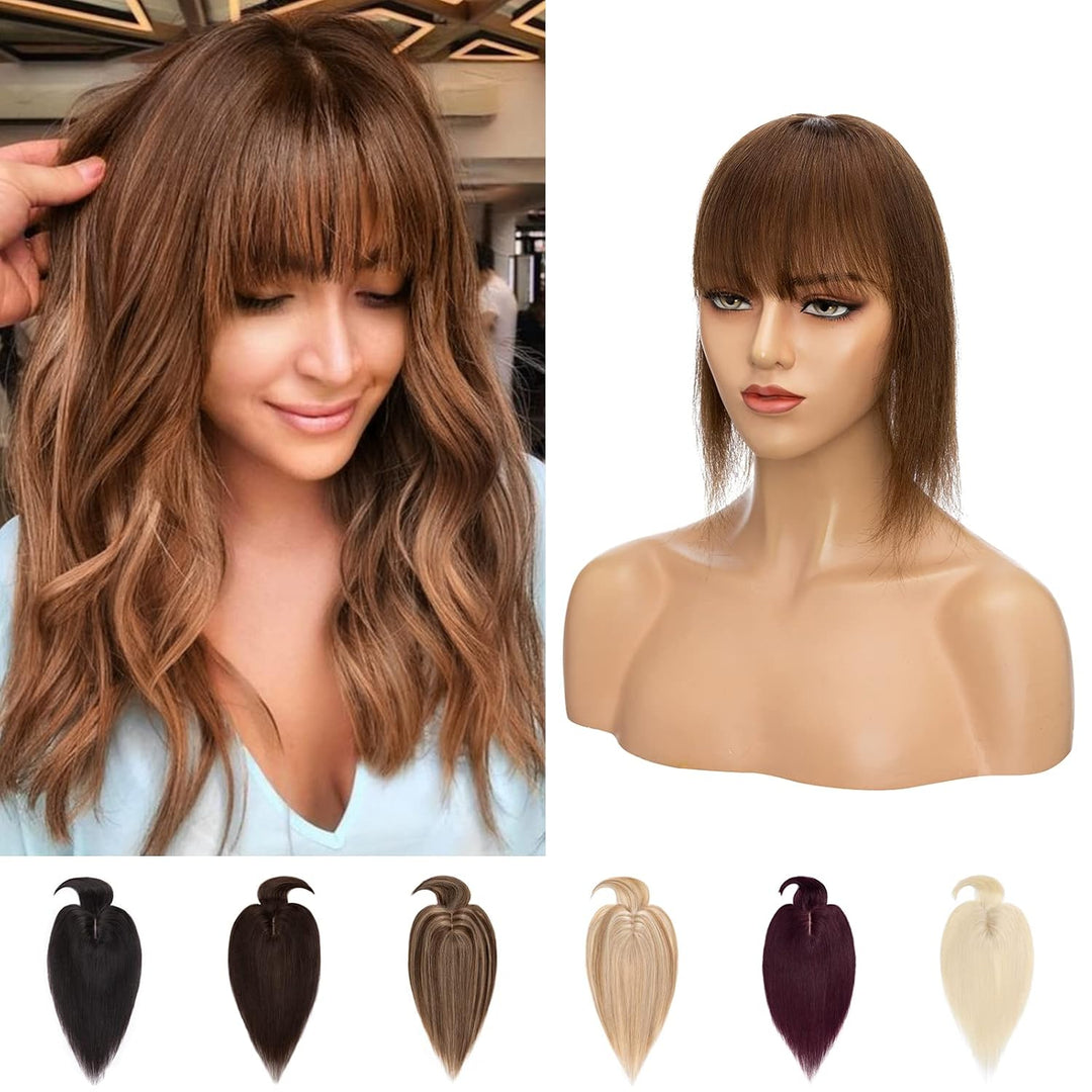 35cm Topper Extensions Echthaar Haarteile Echthaar Clip in Extensions Echthaar Glatt Toupet Haarverd