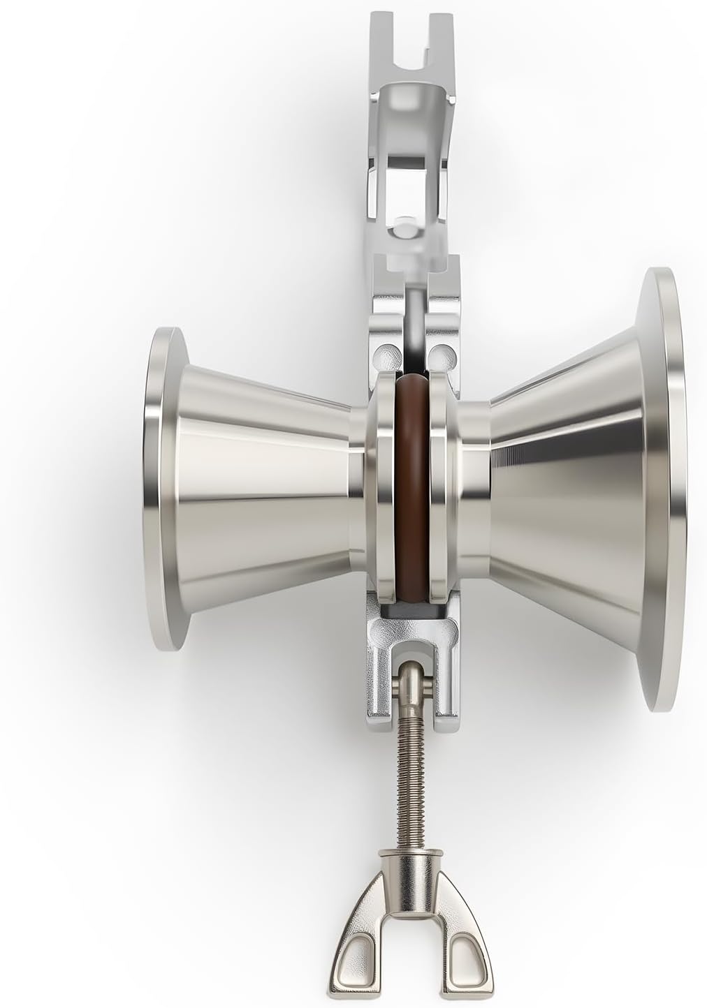 EASTVAC 2 Stück KF25 Aluminium-Vakuumklemme + KF Edelstahl-Zentrierring mit O-Ring, KF25