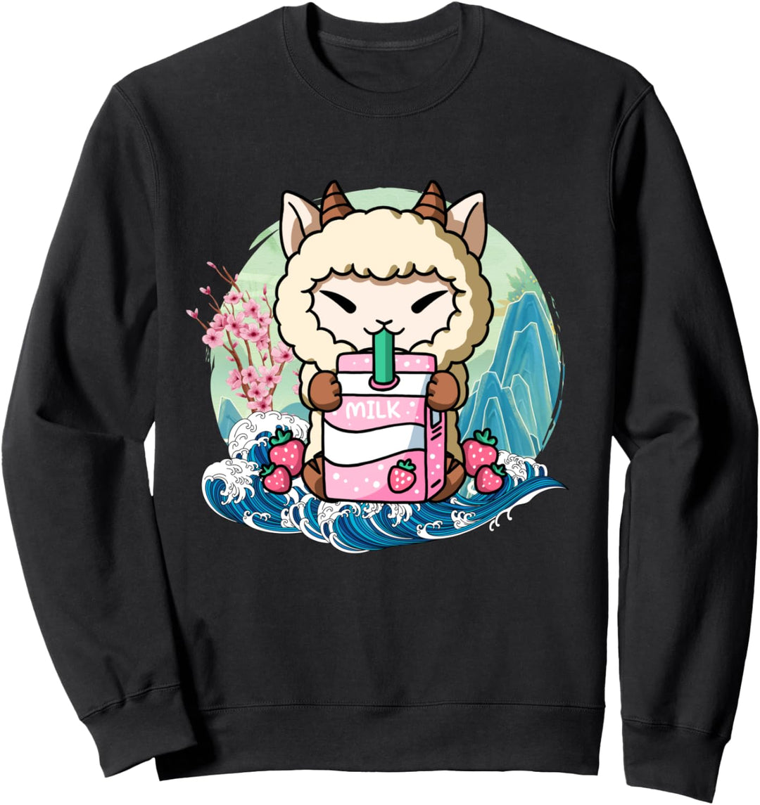 Erdbeermilch Jahr des Schafs chinesisches Neujahr Sweatshirt