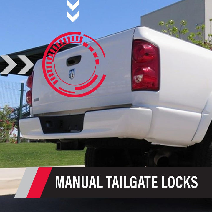 POP & LOCK Manuelles Heckklappenschloss für Dodge Ram 1500, 2500 und 3500, passend für 2002 bis 2008