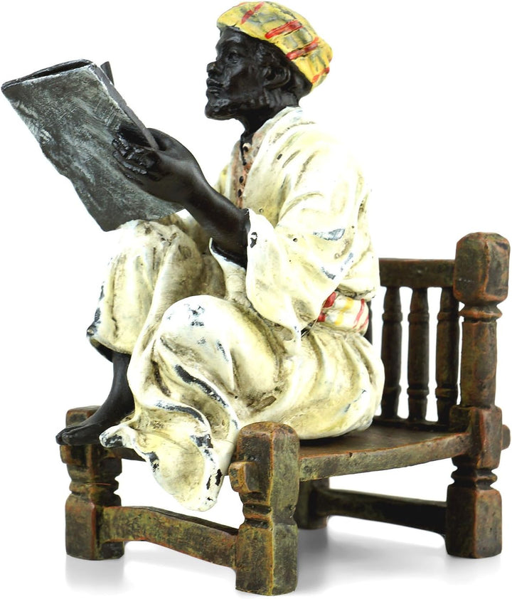 Kunst & Ambiente Wiener Bronze - Arabischer Gelehrter - gestempelt - handbemalt - zweiteilig - Arabe