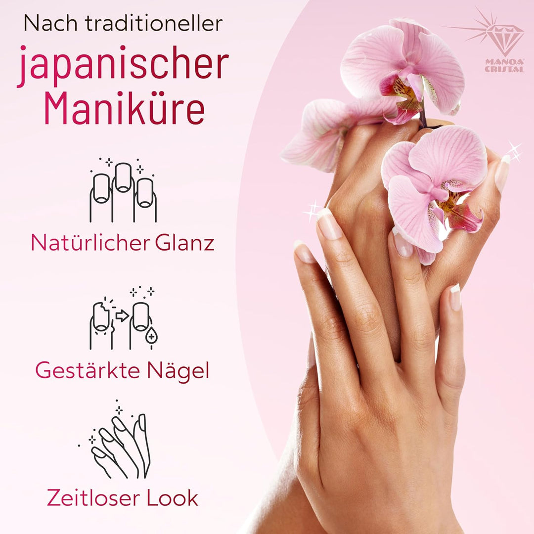 Nail Polish Set – Nagelpflege-Set mit Glanzpuder (50 g), Textil-Polierer & Nagelweissstift – Für nat