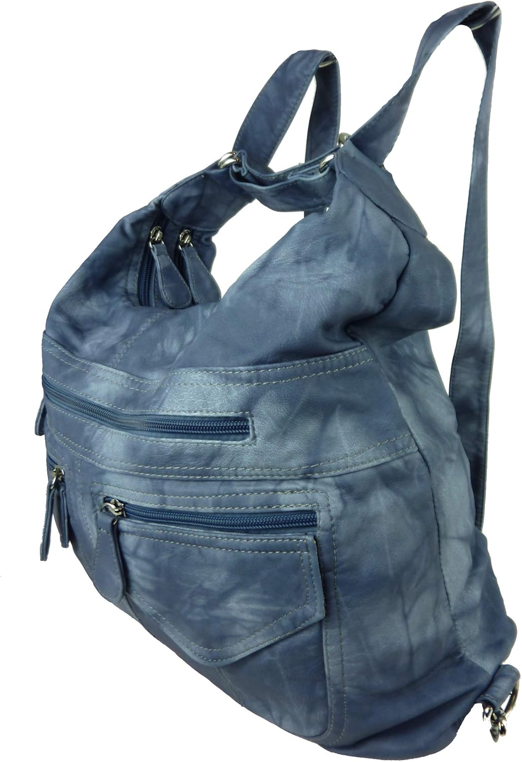 kennydoo Rucksacktasche I 2in1 Damen Rucksack und Handtasche in Einem I Schultertasche einfarbig uni