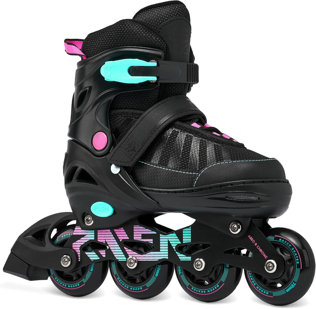 RAVEN Inline Skates Inliner für Kinder und Erwachsene OPTIONAL 2in1 mit Schlittschuhen verstellbar O