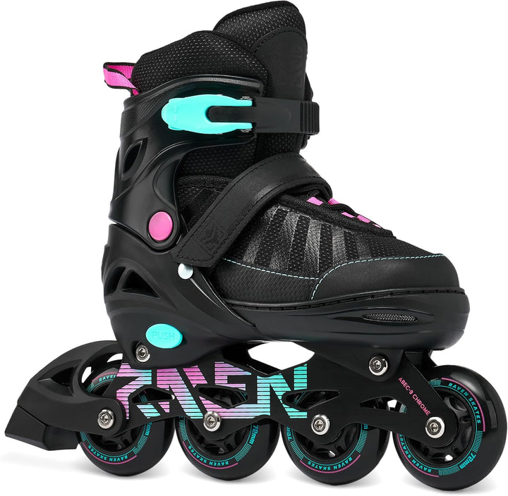 RAVEN Inline Skates Inliner für Kinder und Erwachsene OPTIONAL 2in1 mit Schlittschuhen verstellbar O