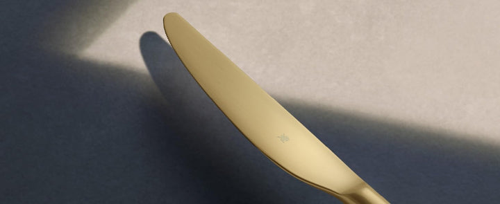 WMF Boston Gold Besteckset, 24-teilig, 6 Speisen, Cromargan-Edelstahl, poliert, spülmaschinengeeigne
